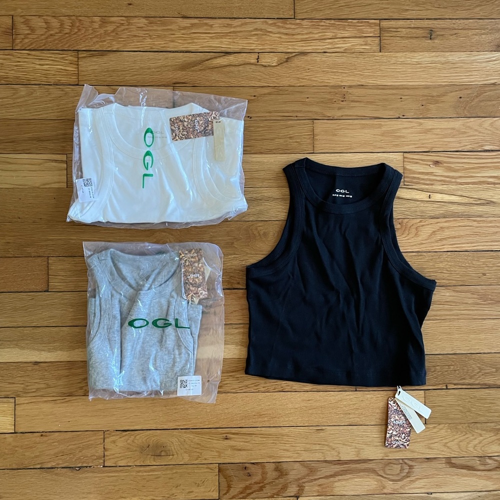 Ecosy Wood Rib Cutaway Tank Top 3 colors - black, white, and gray